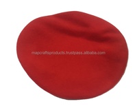 Boina de Lana Roja Unisex, Casual, Primavera-Otoño, 56-58CM, Tela de Terciopelo, Gorro de Moda para Adultos