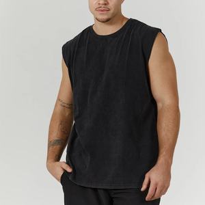 Camiseta sin mangas de punto vintage High Street para hombre, 100% algodón, personalizable, informal, de alta calidad, para gimnasio, de secado rápido y transpirable. - Product Image 4