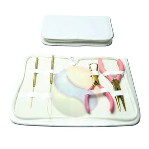 “Professional <b>Micro</b> Ring Hair <b>Extension</b> Pliers Kit – Premium Beading Tool Set with Leather Pouch - Product Image 1