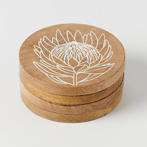 Nueva llegada 2025 posavasos de madera simple y de moda diseño de fabricante posavasos de madera de resina hecho a mano para vajilla y artículos de fiestas - Product Image 2