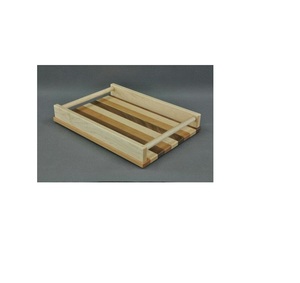 Plateau de service en bois massif fait à la main, plateau de petit-déjeuner avec poignées latérales pour café, thé, collations, décoration de table à manger - Product Image 5