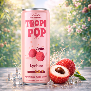 Venta al por Mayor de la Marca Tropipop, Bebida Carbonatada de Té y Jugo Sin Azúcar de 330 ml, Diseño Gratuito, Muestra Gratuita, OEM Disponible - Product Image 6