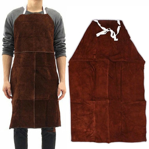 Tablier en cuir de style classique, résistant au feu, pour la cuisine, avec deux poches - Product Image 4