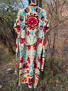 Kimono de Algodón Bordado a Mano para Mujer, Estilo Bohemio, Floral, Abierto por Delante, Manga Larga, Hasta la Rodilla, Túnica de Invierno, Venta al Por Mayor - Product Image 4