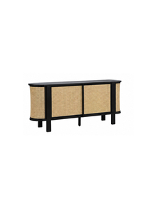 Mueble moderno de ratán con puertas de tablero, diseño elegante y minimalista, y compartimentos de almacenamiento prácticos, perfecto para una vida con estilo. - Product Image 4