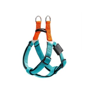Adjustable Nylon Dog Harness Teal Orange Buckle Closure Simple Style for Dogs - Product Image 1