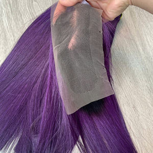 Perruque de couleur violette avec fermeture, cheveux super double trame, qualité vietnamienne, cheveux humains de haute qualité, extensions de cheveux - Product Image 6