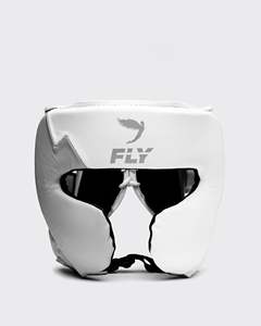 Protection de boxe professionnelle, protège-tête blanc et gris, logo personnalisé, protection intégrale du visage, protège-tête de kickboxing pour adultes - Product Image 5