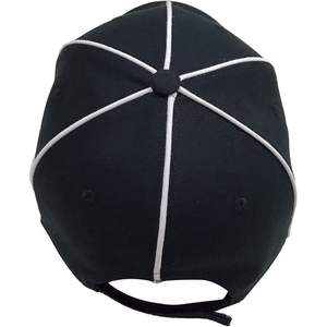 2025 Sporting Goods 100% Polyester Velour High Quality Official Referee <b>Hat</b> Adjustable Black Ball Cap <b>White</b> Stripe Ethnic - Product Image 6