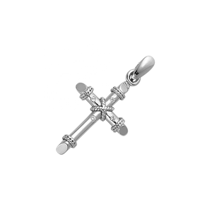 จี้ไม้กางเขนคลาสสิกยูนิเซ็กซ์ได้รับการออกแบบอย่างสวยงามเครื่องประดับเงินชุบทองเหลืองเพชรที่กำหนดเองสำหรับงานปาร์ตี้สวมใส่โลหะอัลลอย - Product Image 2