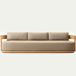 Canapé en teck le plus vendu, avec structure en bois et assise en mousse souple, design moderne, idéal pour le salon d'une maison ou d'une villa - Product Image 3