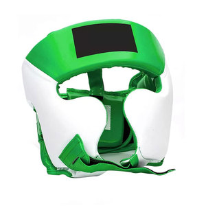 Protège-tête de boxe vert et blanc en cuir PU, équipement de protection pour adultes, unisexe, utilisation universelle - Product Image 3