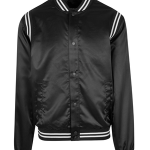 Chaqueta Varsity de Satén Blanca de Manga Larga, Chaqueta Universitaria de Béisbol Tipo Letterman, Chaqueta Varsity de Satén a Precio Económico, OEM - Product Image 5