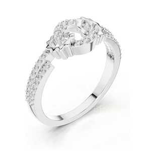 แหวนเพชรทรงกลมลายดอกไม้ประดับเพชรแล็บโกรว์ 18K ทองคำเหลือง ดีไซน์ขอบหยัก - Product Image 3