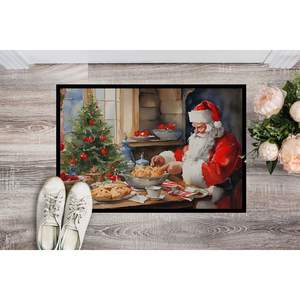 Paillasson du père noël avec biscuits 24H X 36W tapis de porte avant intérieur extérieur antidérapant tapis d'entrée lavable à poils bas - Product Image 2