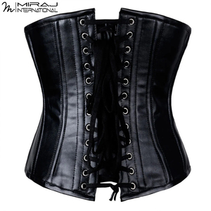 Corsé de Cuero PU Negro Premium, Fabricante de Fajas Moldeadoras con Múltiples Hebillas, Estilo Punk, para Mujer, Venta al Por Mayor - Product Image 3