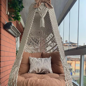 Macrame <b>Swing</b> Chair,Cushioned Macrame <b>Swing</b>,Hangesessel,Macrame Chair,Macrame Handmade <b>Swing</b>,Hanging Chair,Macrame Carpet,Hammoc - Product Image 1