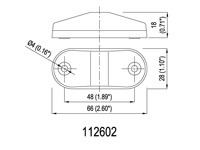 Feu de gabarit et feu de gabarit à LED 2.6 "X1", feu latéral à montage en surface pour remorque de camion conforme SAE/DOT/FMVSS108