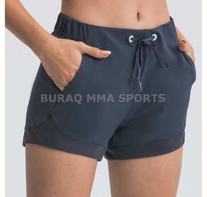 Pantalones cortos de verano para correr y hacer ejercicio para mujer, pantalones cortos deportivos informales a cuadros de secado rápido - Product Image 1