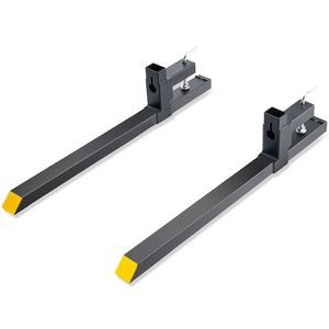 Forche per Pallet Resistenti con Capacità di 900 Kg, Forche per Benna da Trattore da 110 cm, Attacco per Caricatore Frontale per Trattori, Accessori per Carrelli Elevatori - Product Image 1