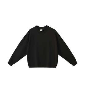 420g Autumn Casual Large Looped Round Neck Sweatshirt with <b>Long</b> <b>Sleeves</b> for Couples Solid Color Neck <b>Top</b> - Product Image 3