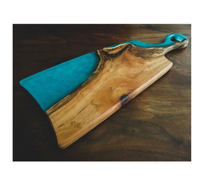 Planche à découper en résine époxy et bois de qualité supérieure pour couper les fruits, les légumes et la viande, planche à découper ronde de luxe pour ustensiles de cuisine - Product Image 2