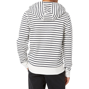 Sudadera con capucha de punto a rayas náuticas para hombre, con cremallera completa y cordón ajustable, para otoño. - Product Image 2