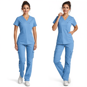 Ensemble de blouses d'infirmière bleu ciel pour femmes, best-seller, uniforme professionnel de soins de santé - Product Image 2