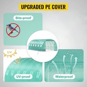 Serra Portatile a Tunnel 20 x 10 x 7 piedi con 3 Travi Superiori e 2 Pali Diagonali per Piante - Serre Agricole - Product Image 4