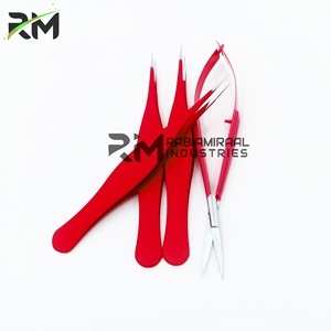 Ensemble de pinces à épiler pour sourcils à pointe rouge pointue, en plastique durable, pour une épilation précise - Product Image 5