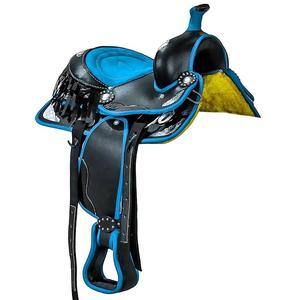 Selle de cheval Western Pleasure Trail en cuir ciselé à la main, avec logo personnalisé, fabriquée au Pakistan - Product Image 1