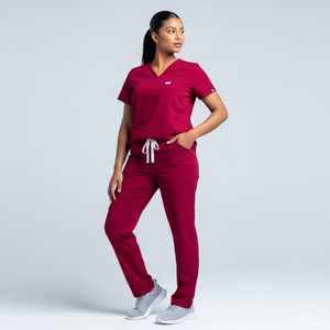 High Quality Woven Nurse Scrubs <b>Set</b> Customized Logo Color Short Sleeve Unisex Hospital Scrub Uniform Customized OEM - Product Image 4