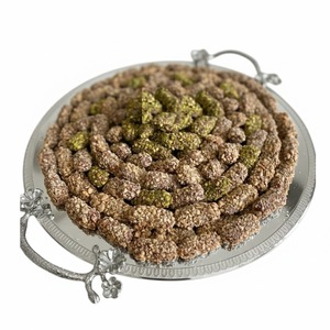 Bandeja de Metal Hecha a Mano para Dulces, Suministro Directo de Fábrica, Dulces Árabes de Alta Calidad en Bandeja Plateada Decorativa, Mejor Precio - Product Image 1