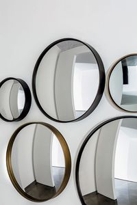 Round <b>Wall</b> <b>Mirror</b> <b>Set</b> Minimalist Decorative Glass Framed Convex Design for Indoor Use - Product Image 1