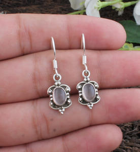 Pendientes de Cuarzo Rosa Natural, Plata de Ley 925, Pendientes de Piedras Preciosas Rosas, Fabricante Mayorista de Joyería 2026 - Product Image 2