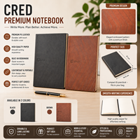 Carnet de notes exécutif premium A5 en cuir PU avec reliure cousue, couverture gaufrée au toucher doux, papier de qualité 100 g/m², marque-page, agenda portable