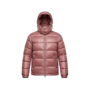 Hooded Quilted Waterproof <b>Bubble</b> Jacket Black Full Sleeve Winter Windproof Cotton Shell Knitted Fabric Polyester Filling Stand - Product Image 1