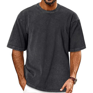 T-shirts surdimensionnés pour hommes, manches courtes, style vintage, délavés, basiques, amples - Product Image 1