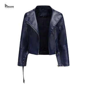 Veste en cuir PU pour moto Relevo Industries, unisexe, coupe courte et ajustée, col zippé, douce, respirante, vêtements de sport - Product Image 1