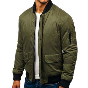 Veste bomber zippée pour homme, streetwear décontracté de haute qualité, légère, confortable, pour tous les jours, coupe-vent, doublée en polaire - Product Image 4