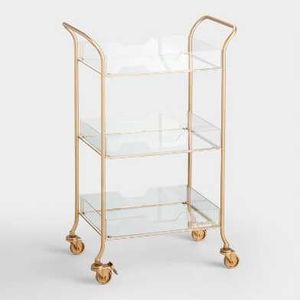 Linea Exports Inc Modern Metal Wire <b>Storage</b> Cart <b>Rectangle</b> With Handle Multi-Purpose Neatening <b>Basket</b> - Product Image 3