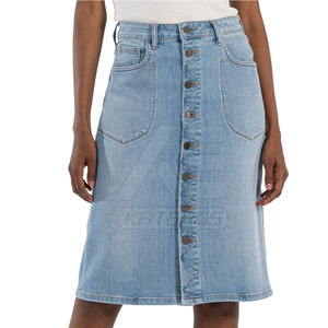 Falda Vaquera Moderna Informal y Transpirable de Algodón para Mujer con Tela Flexible, Estilo Veraniego a la Moda - Product Image 4