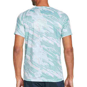 Men's Short Sleeve Geometric Print T-<b>Shirt</b> Quick Dry Regular Fit Casual Wear O-Neck Knitted <b>Polyester</b> <b>Shirt</b> - Product Image 4