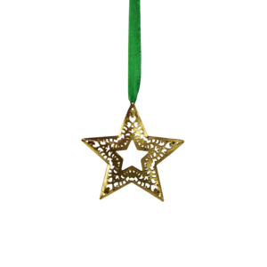 Trendy Designer <b>Star</b> for Home Christmas Solid Metal Foil with Heart Shape <b>Hanging</b> Painted Finish - Product Image 5