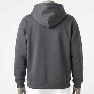 Sudadera con Capucha Unisex Extra Grande, Bordada, Forrada, de Algodón Gris, Felpa Francesa, Corte Regular, Informal, para Primavera - Product Image 5