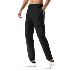Men Black Sweatpants Elastic Waist Quick Dry Lightweight Joggers with Multiple Pockets Casual <b>Summer</b> <b>Pants</b> - Product Image 1