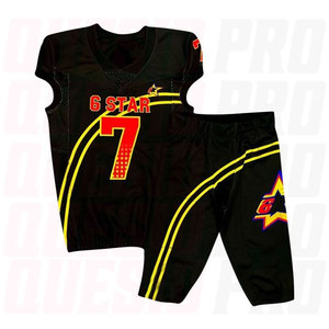 Uniforme de football américain personnalisé d'usine : Maillot et pantalon en sergé respirant, séchage rapide, polyester anti-plis - Product Image 6