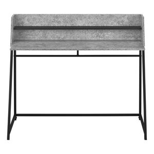 Escritorio Moderno para Computadora de 48 Pulgadas con Estantes de Almacenamiento, para Oficina en Casa, para Laptop, con Acabado Laminado Gris Piedra y Metal Negro - Product Image 6