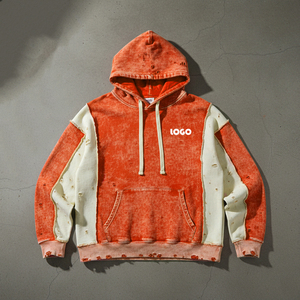 Nouveau Hoodie Homme Oversize 2026 en Coton Molletonné Haute Densité 320 GSM, Lavage Vintage, avec Panneaux et Logo Personnalisé Sérigraphié – Collection Basiques - Product Image 3