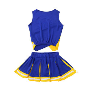 Uniformes de Animadoras Personalizados al por Mayor de Alta Calidad con Logotipo, Conjunto de Falda Corta sin Mangas, Sublimación Impresa, Ropa de Equipo - Product Image 2